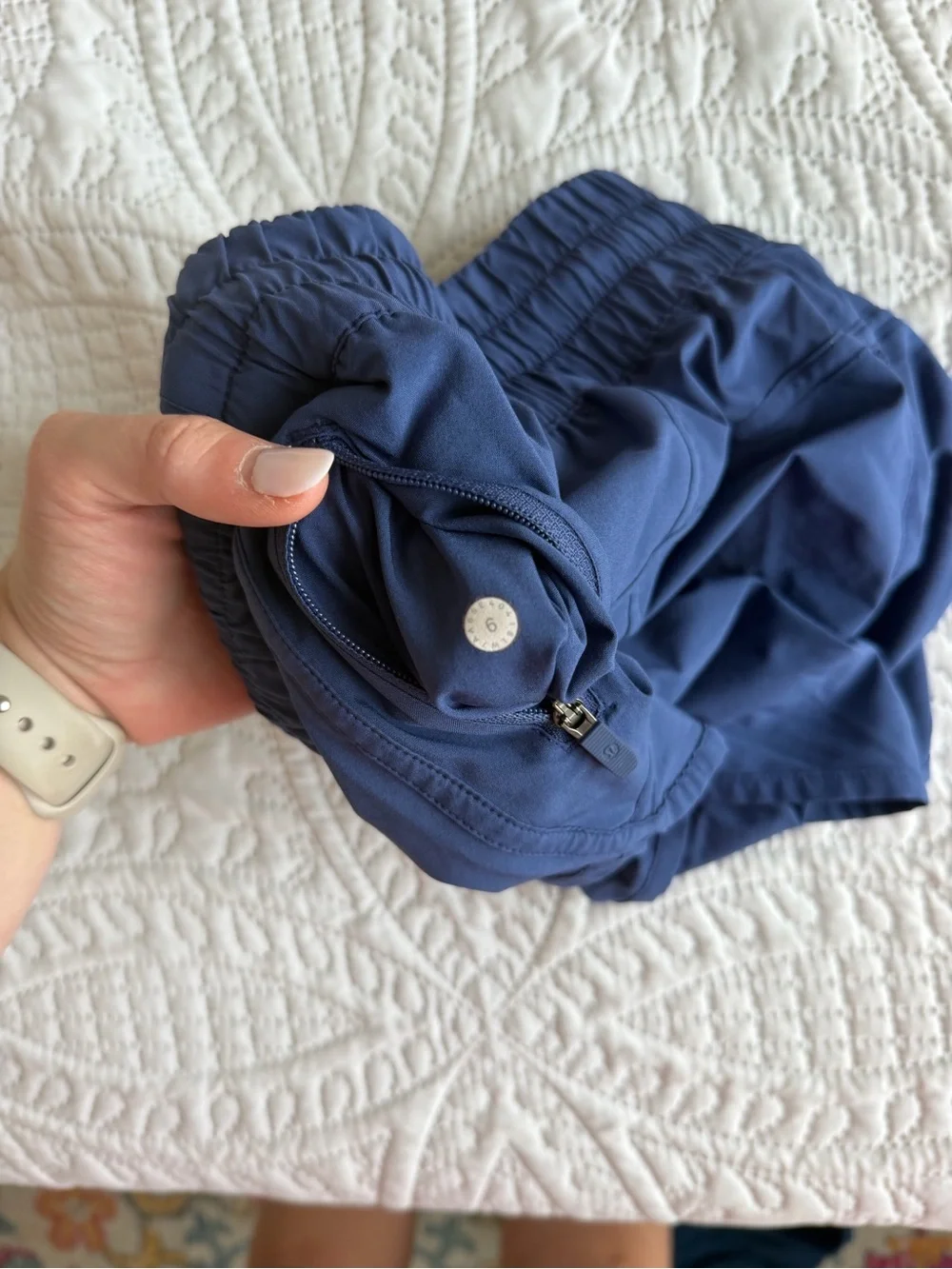 Lululemon Track That Short Deep Blue Elastic-Waist Running Shorts